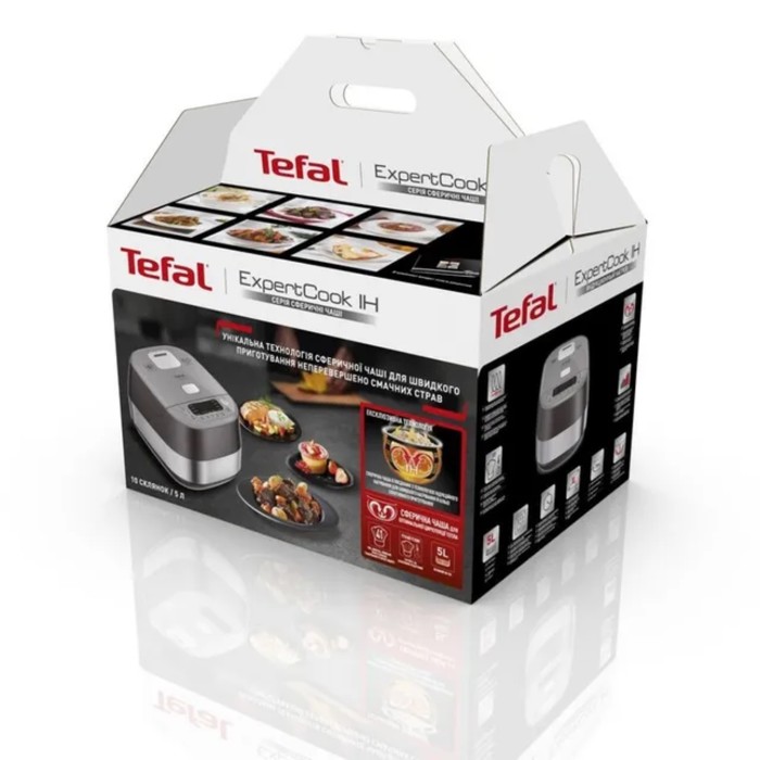 Мультиварка Tefal RK802B32, 1200 Вт, 5 л, 14 программ, антипригарное покрытие, серая - фото 51341161