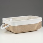 Корзина стеллажная с ручками "Кантри", 320 х 230 х 100 мм, бежевый - фото 22327815