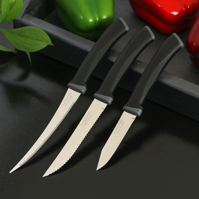 Набор кухонных ножей Tramontina Felice, 3 предмета, цвет черный