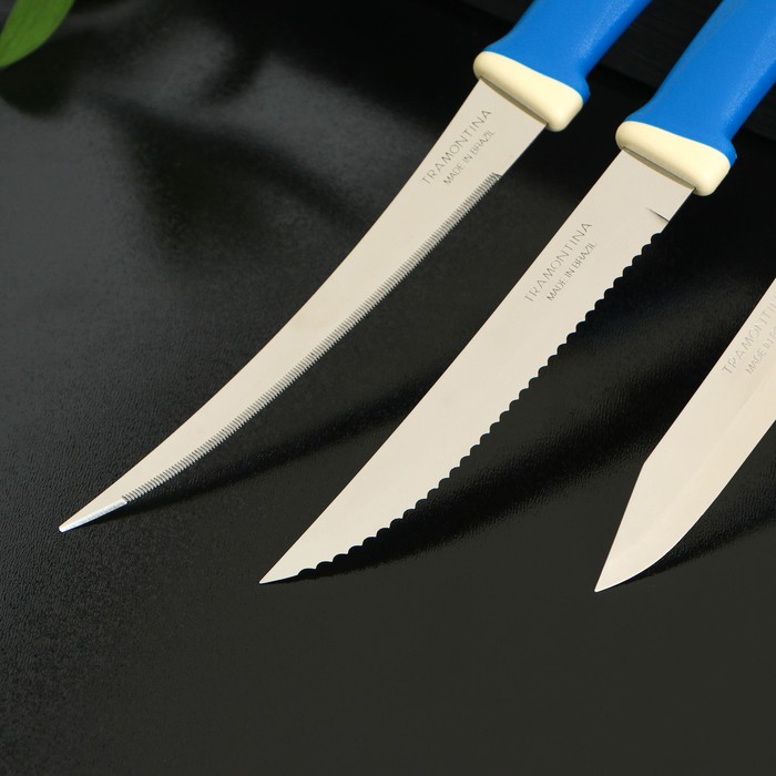 Набор кухонных ножей Tramontina Felice, 3 предмета, цвет синий
