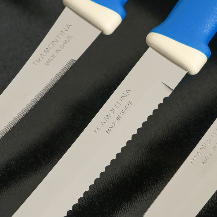 Набор кухонных ножей Tramontina Felice, 3 предмета, цвет синий
