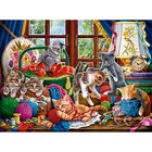 Холст с красками 40 × 50 см, по номерам «Котята и пряжа» - фото 10608124