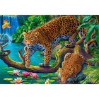 Холст с красками 40 × 50 см, по номерам «Ягуары на водопое» - фото 10608139