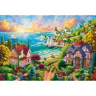 Холст с красками 40 × 50 см, по номерам «Деревушка у моря» 24 цвета - фото 10608142