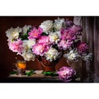 Холст с красками 30 × 40 см, по номерам «Нежные пионы и цветочный чай» - фото 10608226