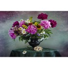 Холст с красками 30 × 40 см, по номерам «Цветочки в тёмной вазе» - фото 10608241