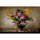 Холст с красками 30 × 40 см, по номерам «Яркие благоухающие цветы в вазе» - фото 10608244