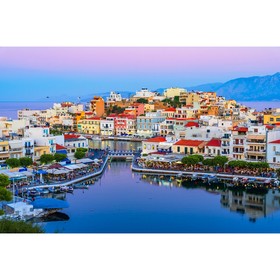 Холст с красками 30 × 40 см, по номерам, 20 цв. «Вечерний остров Крит»