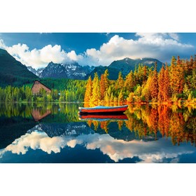 Холст с красками 30 × 40 см, по номерам, 20 цв. «Зеркальное озеро близ гор»
