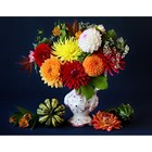 Холст с красками 30 × 40 см, по номерам, 20 цв. «Яркие цветы в белой вазе» - фото 10608316
