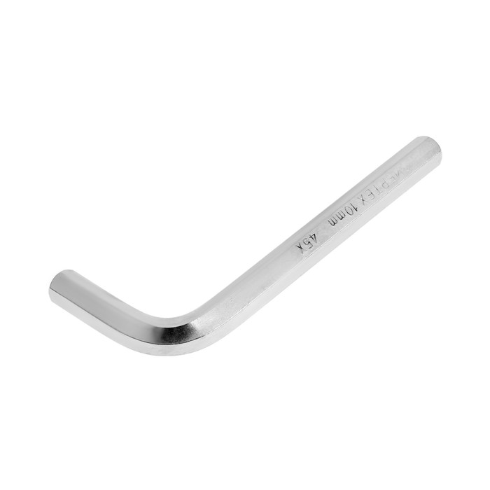 Ключ имбусовый Сибртех 12343, HEX, 45x, закаленный, никель, 10 мм