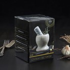 УЦЕНКА Ступка с толкушкой «Мрамор», из натурального камня, белая - Фото 4