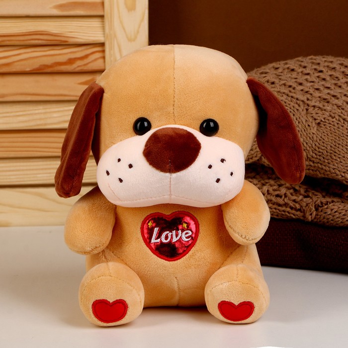 Мягкая игрушка «Собака», размер 22 см, цвет рыжий - Фото 1