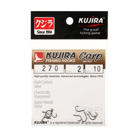 Крючки карповые Kujira Carp 270, цвет BN, № 2, 10 шт. 9680585