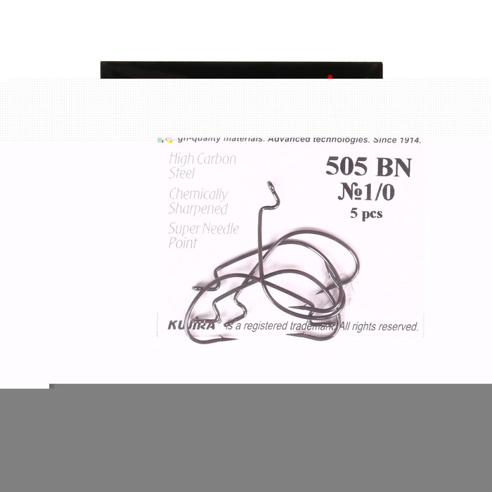 Крючки офсетные Kujira Spinning 505, цвет BN, № 1/0, 5 шт.