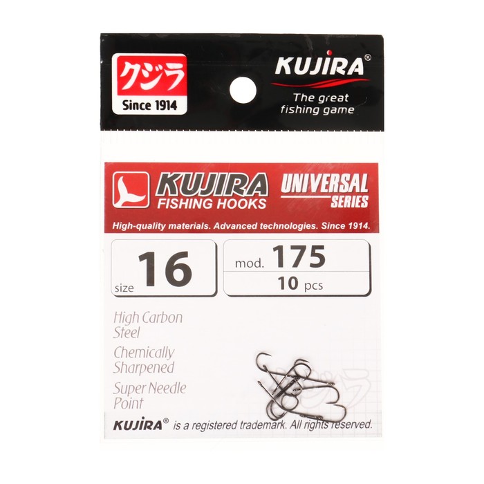 

Крючки Kujira Universal 175, цвет BN, № 16, 10 шт.