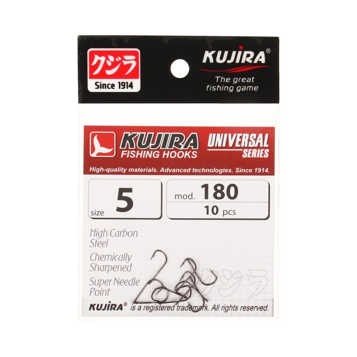 

Крючки Kujira Universal 180, цвет BN, № 5, 10 шт.