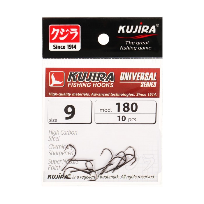 Крючки Kujira Universal 180, цвет BN, № 9, 10 шт. - Фото 1