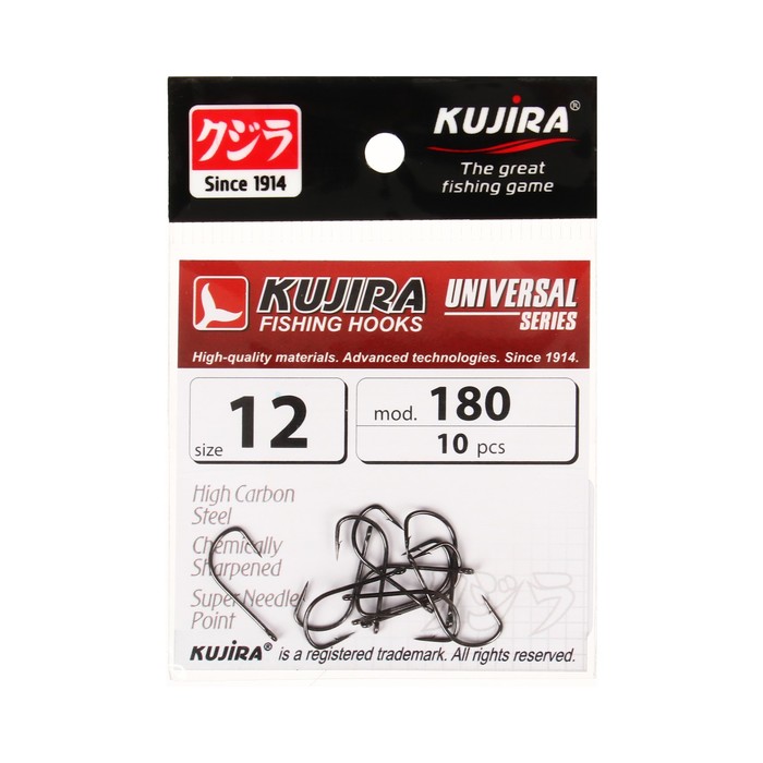 Крючки Kujira Universal 180, цвет BN, № 12, 10 шт. - Фото 1