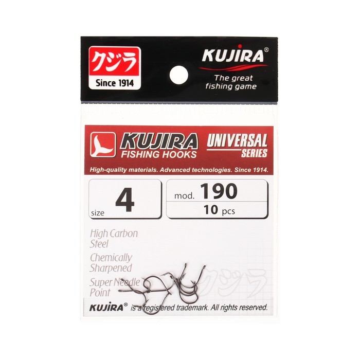 

Крючки Kujira Universal 190, цвет BN, № 4, 10 шт.
