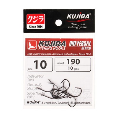 Крючки Kujira Universal 190, цвет BN, № 10, 10 шт.