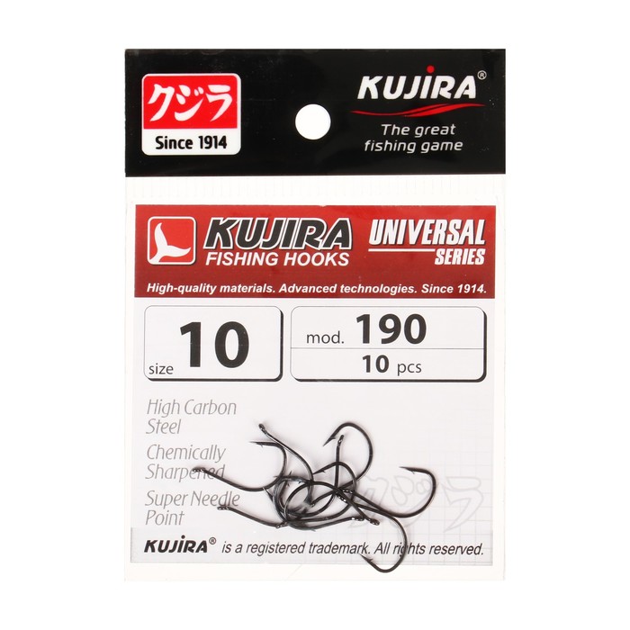 Крючки Kujira Universal 190, цвет BN, № 10, 10 шт. - Фото 1