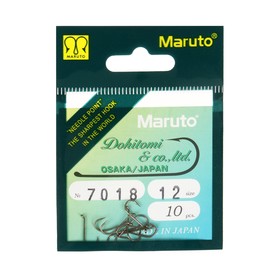 Крючки мушиные Maruto 7018, цвет BR, № 12, 10 шт.