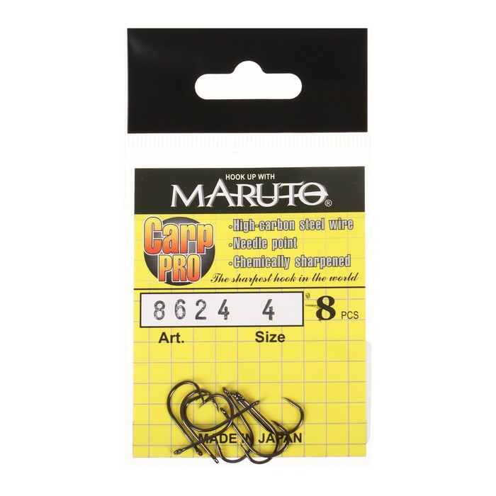 Крючки карповые Maruto 8624, цвет BN, № 4 Carp Pro, 8 шт.