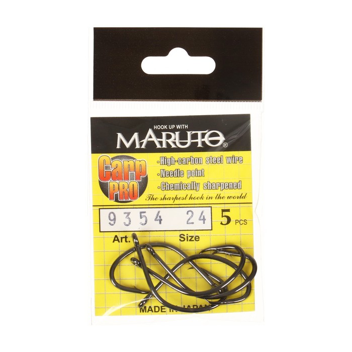 

Крючки карповые Maruto 9354, цвет BN, № 24 Carp Pro, 5 шт.