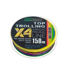 Шнур Akara Top Trolling, цвет Multicolor, d=0,3, 150 м.