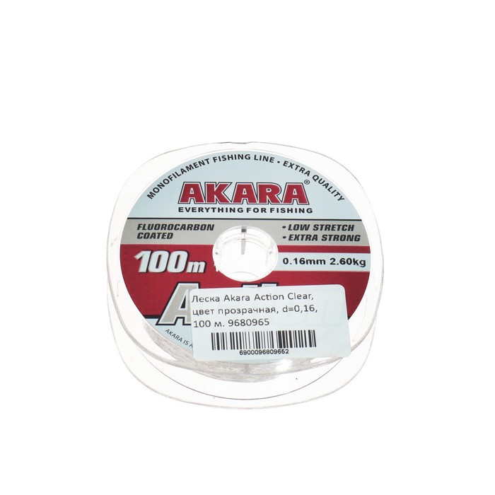 Леска Akara Action Clear, диаметр 0.16 мм, тест 2.6 кг, 100 м, прозрачная - Фото 1
