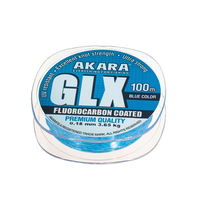 Леска Akara GLX Premium Blue, диаметр 0.18 мм, тест 3.65 кг, 100 м, голубая - Фото 1