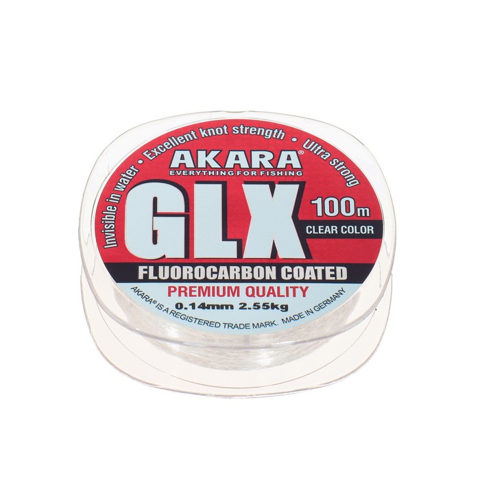 Леска Akara GLX Premium Clear, диаметр 0.14 мм, тест 2.55 кг, 100 м, прозрачная