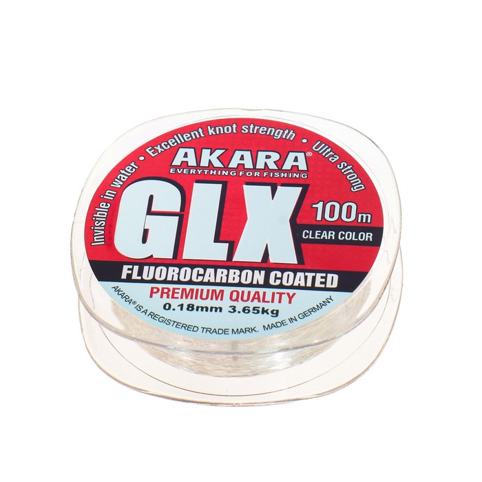 Леска Akara GLX Premium Clear, диаметр 0.18 мм, тест 3.65 кг, 100 м, прозрачная
