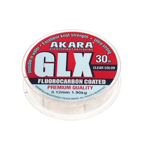 Леска Akara GLX Premium Clear, диаметр 0.12 мм, тест 1.9 кг, 30 м, прозрачная 9681009