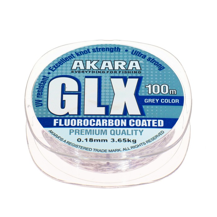 Леска Akara GLX Premium Grey, диаметр 0.18 мм, тест 3.45 кг, 100 м, серая