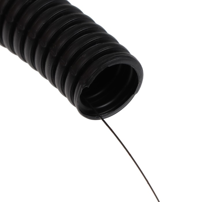 Гофротруба УРАЛ ПАК ПНД, 25 мм ,с протяжкой, 10 м, черная, ГФ-1100025-010