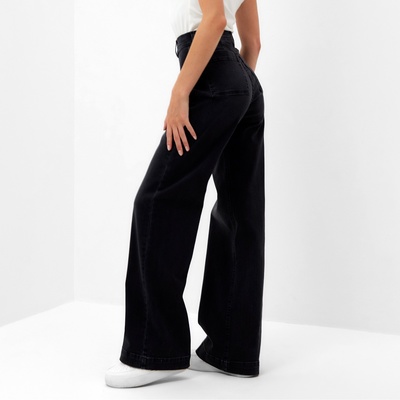 Джинсы женские палаццо MINAKU SLIM FIT, размер 42 (рост 168 см), чёрные