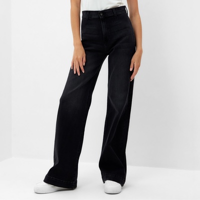 Джинсы женские палаццо MINAKU SLIM FIT, размер 44 (рост 168 см), чёрные