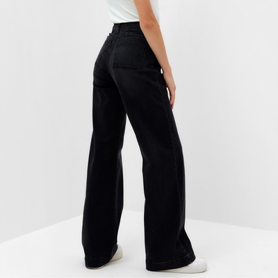 Джинсы женские палаццо MINAKU SLIM FIT, размер 44 (рост 168 см), чёрные