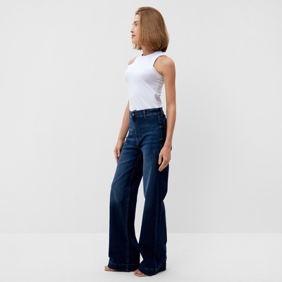 Джинсы женские палаццо MINAKU SLIM FIT, размер 42 (рост 175 см), синие