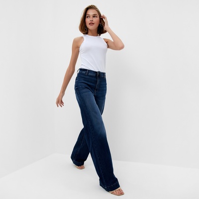 Джинсы женские палаццо MINAKU SLIM FIT, размер 44 (рост 175 см), синие