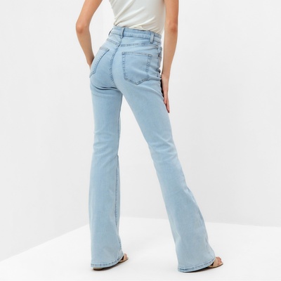 Джинсы женские клёш со стрелкой MINAKU: Jeans Collection, размер 42, голубые