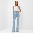 Джинсы женские клёш со стрелкой MINAKU: Jeans Collection, размер 44, голубые - Фото 10