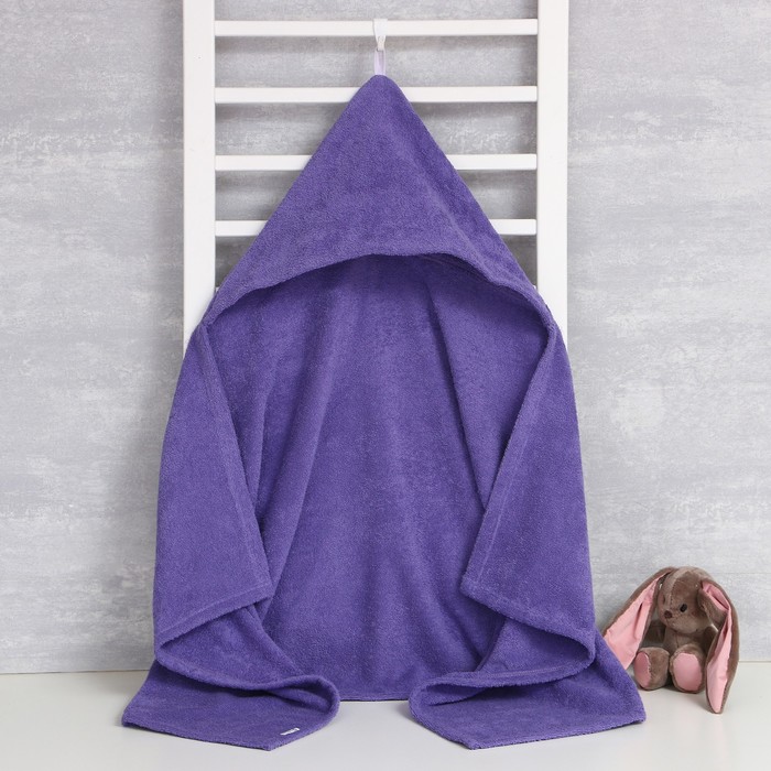 Полотенце с капюшоном Крошка Я, цв.фиолетовый 70*140 см, 100%хл, 320 г/м2 - фото 1909213400