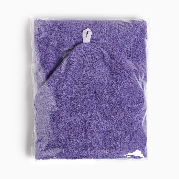 Полотенце с капюшоном Крошка Я, цв.фиолетовый 70*140 см, 100%хл, 320 г/м2 - фото 1909213404