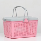 Корзина, 47×36×27.5 см, пластик, нежно-розовая - Фото 2