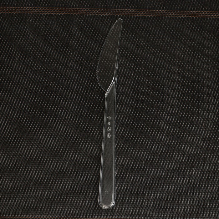 Нож одноразовый 18 см "Премиум", цвет прозрачный, набор 6 шт/уп. - фото 1885684690