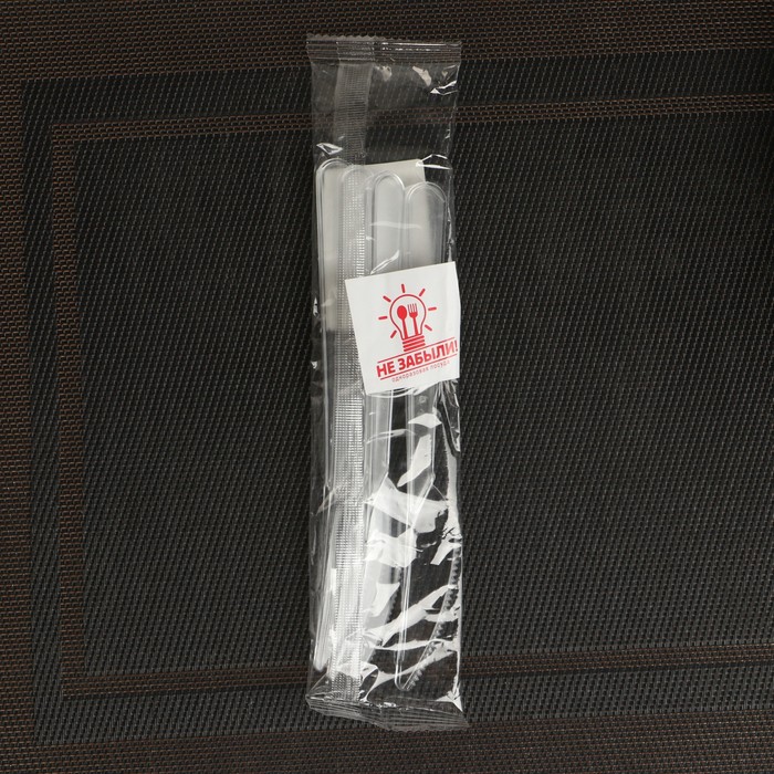 Нож одноразовый 18 см "Премиум", цвет прозрачный, набор 6 шт/уп. - фото 1885684692