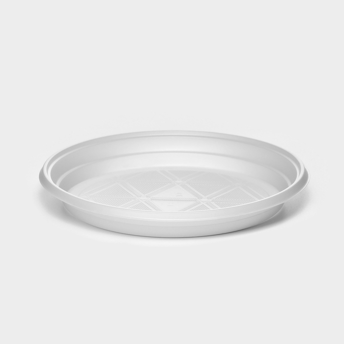Тарелки пластиковые одноразовые, d=17 см, набор 6 шт, цвет белый - Фото 1
